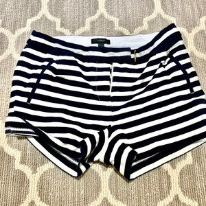 J CREW Women’s Shorts Black and White Stripes